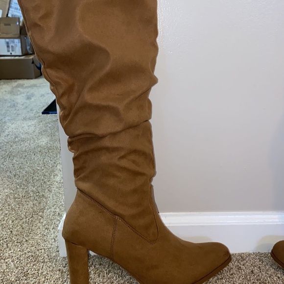 suede knee high heel boots - Picture 4 of 8